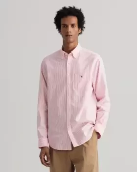 Image of GANT Men Regular Fit Banker Oxford Shirt (M) Pink