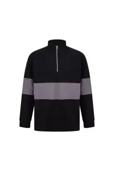 Image of Panelled Zip Neck Top