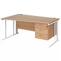 Image of Dams International Wave Desk MCM16WLP3WHB 1,600 x 725 x 800 - 990 mm