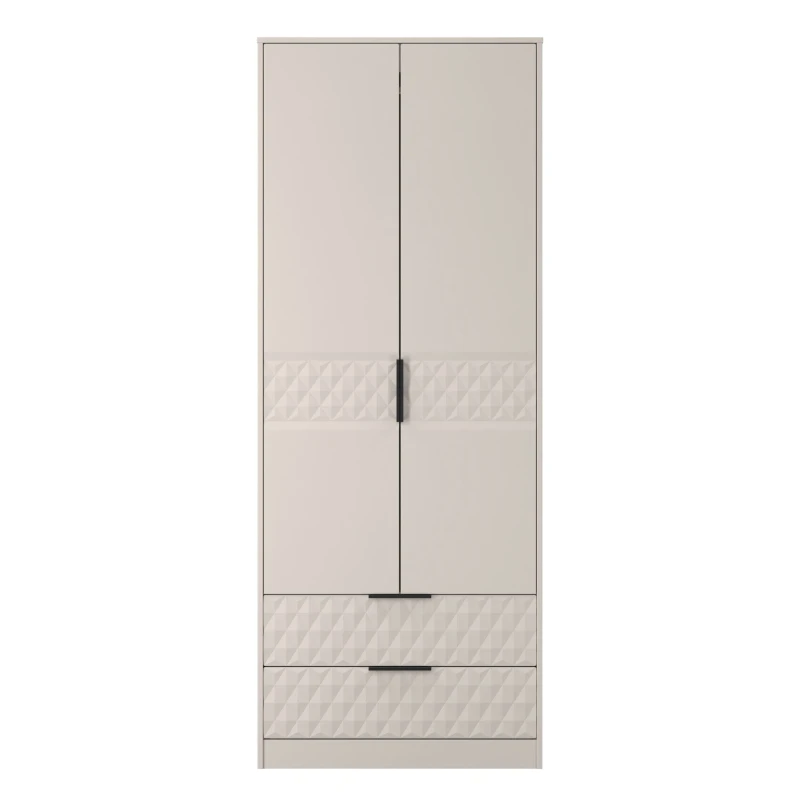 Image of Harlequin 2 Drawer Double Wardrobe in Kashmir Matt - Ready Assembled - Lewis's Home TJ Hughes 5056812209938