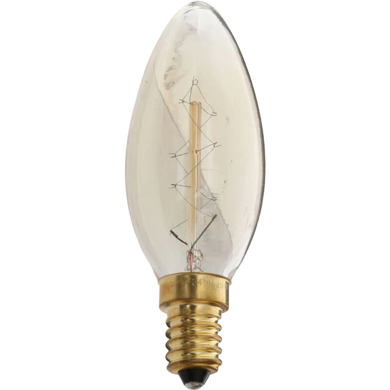 Image of Premier Housewares Bulbs C35 E14 220v 40 Watt Bulb - 95mm Gold unisex