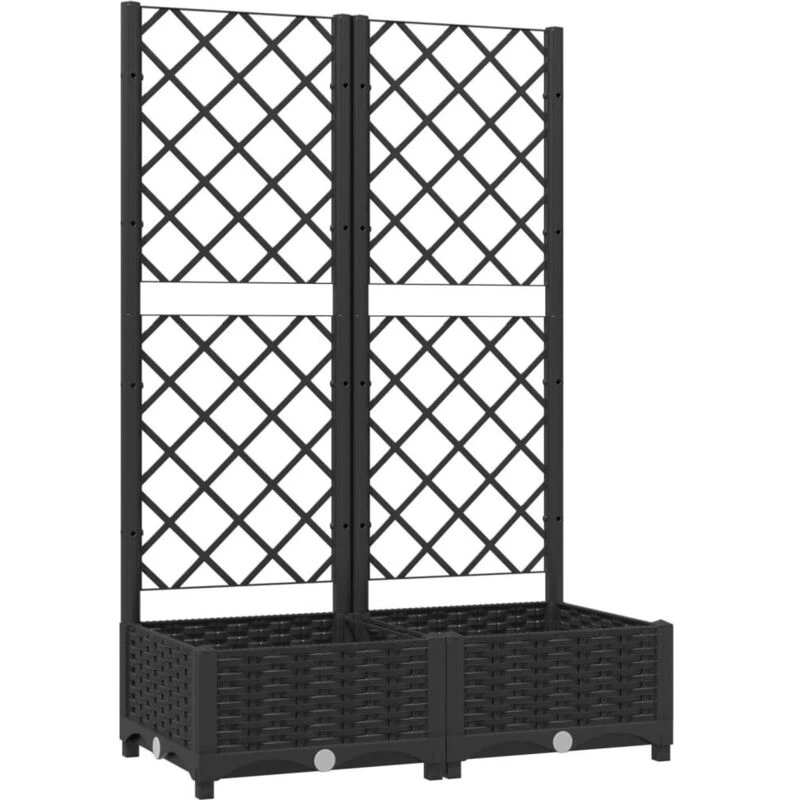 Image of VIDAXL Garden Planter with Trellis Black 80x40x121.5cm pp Vidaxl 8720286876183