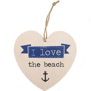 Image of Love The Beach Hanging Heart Sign