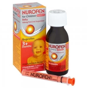 Image of Nurofen for Children 3+ months Ibuprofen Oral Suspension Strawberry 100ml