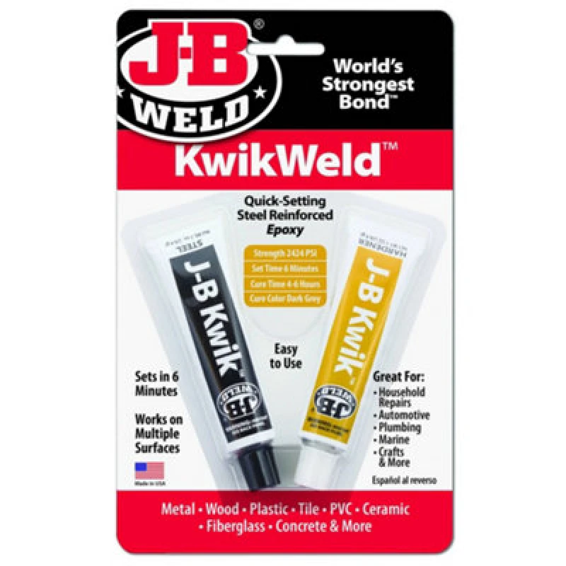 Image of Jb Weld Kwik Weld Quick Setting Steel Reinforced Epoxy Glue Cold Weld Metal Wood