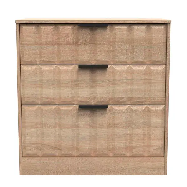 Image of Welcome Furniture Ready Assembled New York 3 Drawer Deep Chest In Bardolino Oak NYC049BOBO
