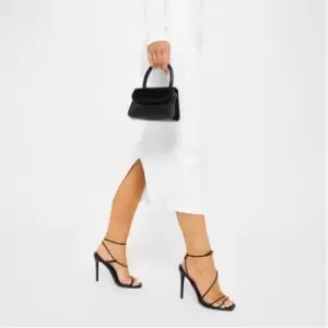 Image of Missguided Square Toe High Heel Sandals - Black