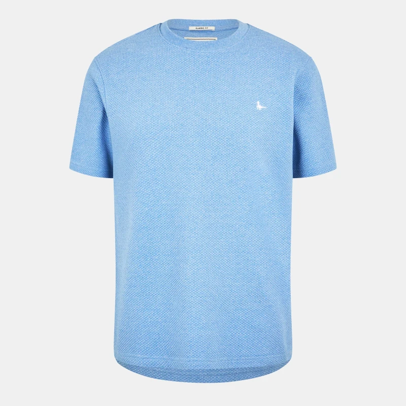 Image of Jack Wills Mens JW Bubble Texture Regular Fit T-Shirt Sky male XS