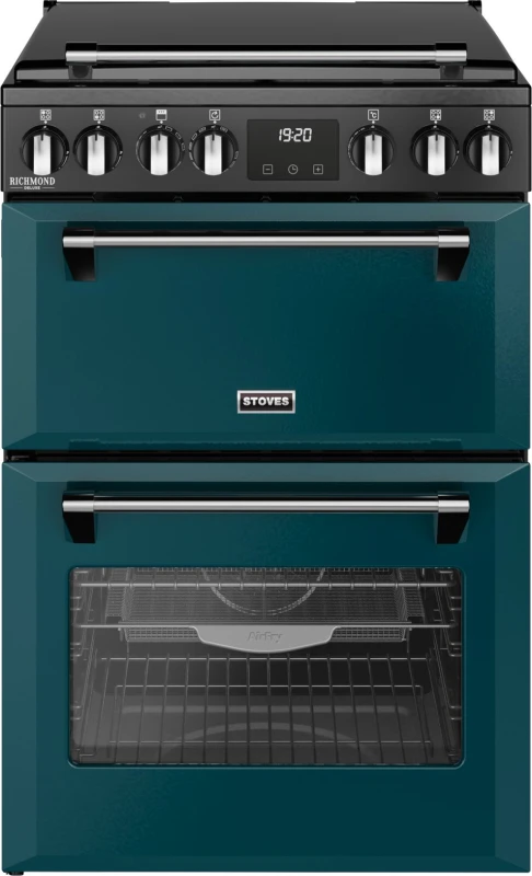 Image of Stoves 60cm wide Double Oven Dual Fuel Richmond DX MRA 60DF Mini Range Cooker - Deep Marine - A/A Rated