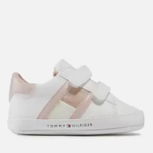 Image of Tommy Hilfiger Baby Faux Leather Velcro Trainers - UK 2 Baby