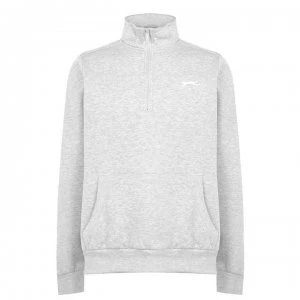 Image of Slazenger Quarter Zip Fleece Top Mens - Grey Marl