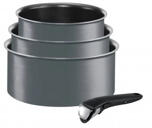 Image of Tefal Ingenio 4 Piece Aluminium Saucepan Set - Grey