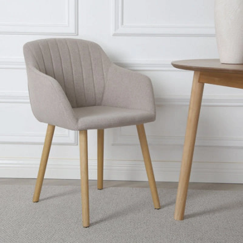 Image of Home Garden Direct Luciano Upholstered Armchair in Premium Textured Linen in Beige Beige Unisex