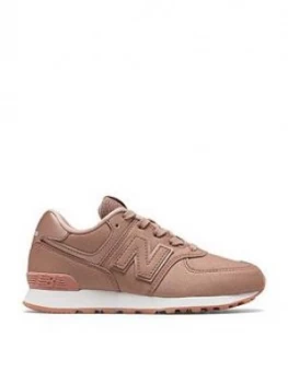 Image of New Balance 574 Lace Children Trainers Pink Size 2