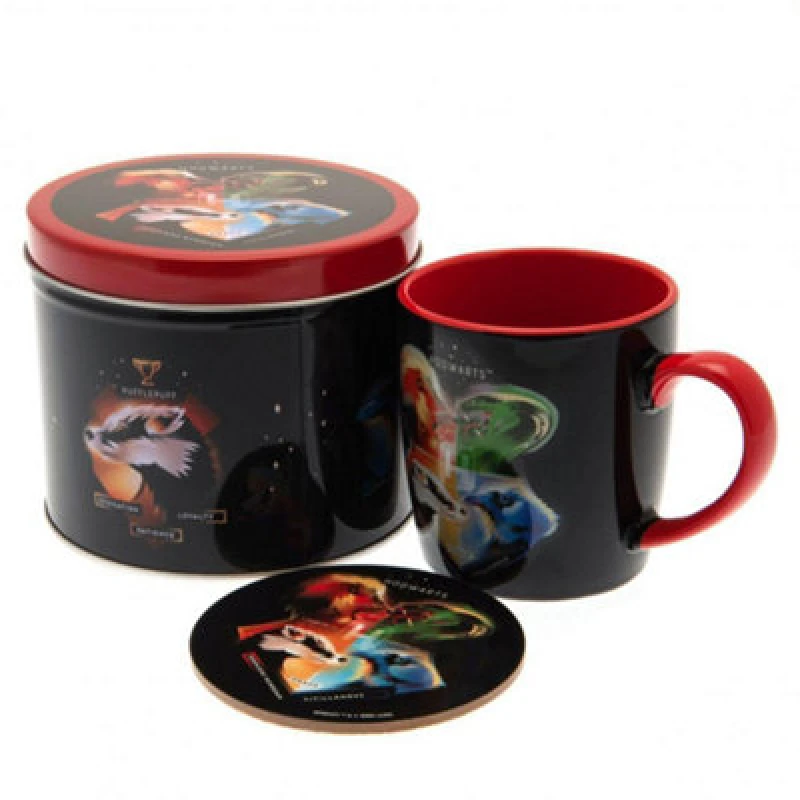 Image of Harry Potter Hogwarts Houses Mug and Coaster Set Black unisex