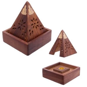 Image of Sheehsam Wood Incense Cone (Pack Of 4) Pyramid Box