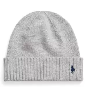 Image of Polo Ralph Lauren Boys Ribbed Logo Beanie - Grey