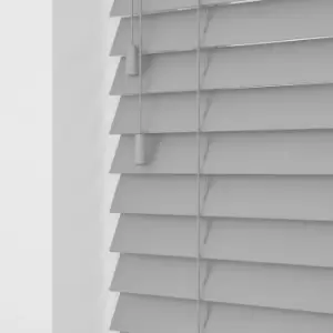 Image of Wooden Venetian Blinds With Strings Pebble Grey
