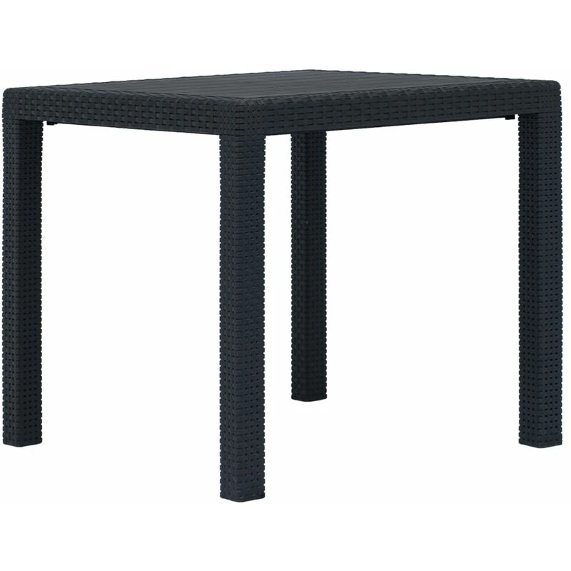 Image of VIDAXL Garden Table Anthracite 79x79x72cm Plastic Rattan Look Vidaxl 45602