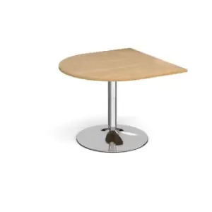 Image of Trumpet base radial extension table 1000mm x 1000mm - chrome base and oak top