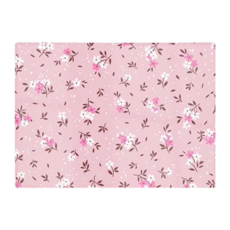 Image of Warren Reed Designer Pretty Pink Flower Pattern Glass Chopping Board