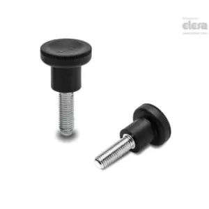 Image of ELESA Knurled knob-EKK.31 p-M6x20-C1 Black