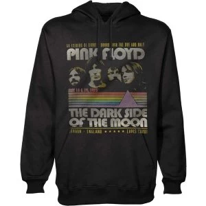Image of Pink Floyd - Retro Stripes Unisex Medium Pullover Hoodie - Black