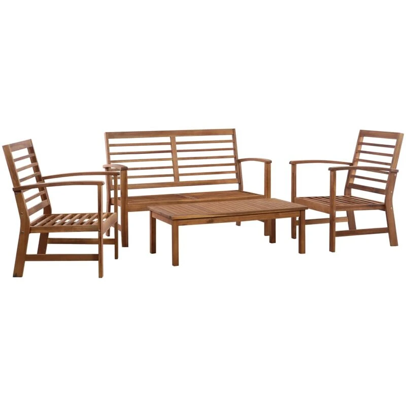 Image of VIDAXL 4 Piece Garden Lounge Set Solid Acacia Wood Vidaxl 47282