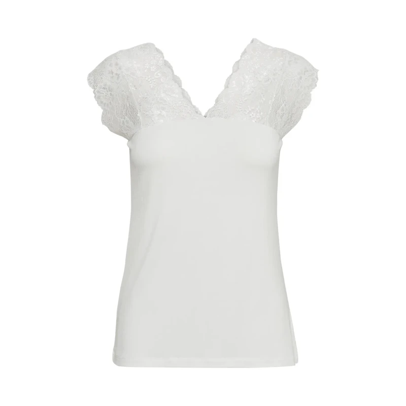 Image of culture Womens lace T-Shirt CULTURE Poppy Blanc Female L