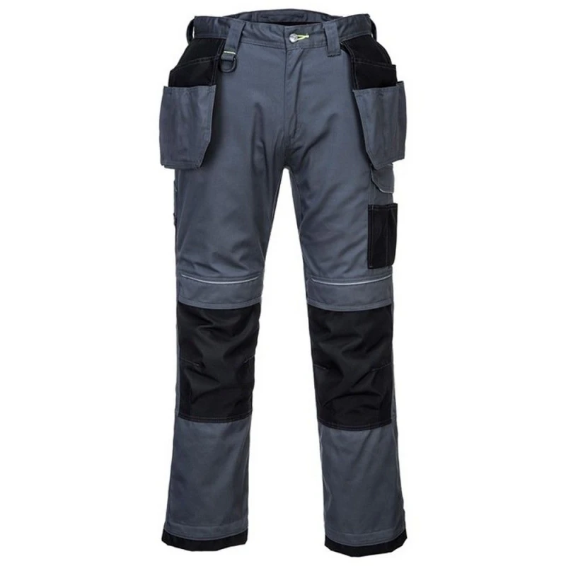 Image of Portwest Mens Holster Pocket Work Trousers in Grey Size: 38R Grey Male 38R