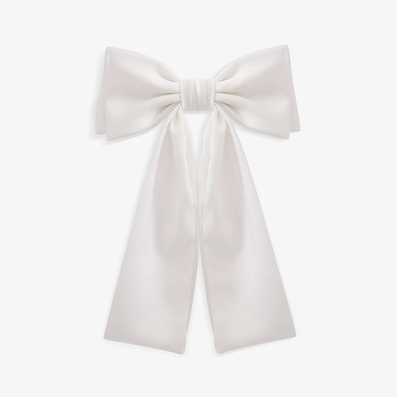 Image of Jon Richard Bridal Ivory Satin Bow Hair Clips One Size White 73790401000