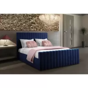 Image of Keesa Bed Double Plush Velvet Blue