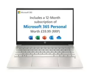 Image of HP Pavilion 14-dv0609sa 14" Laptop - Intel Pentium Gold, 128GB SSD, Gold