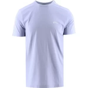 Image of BOSS Open Blue Curved Logo T-Shirt