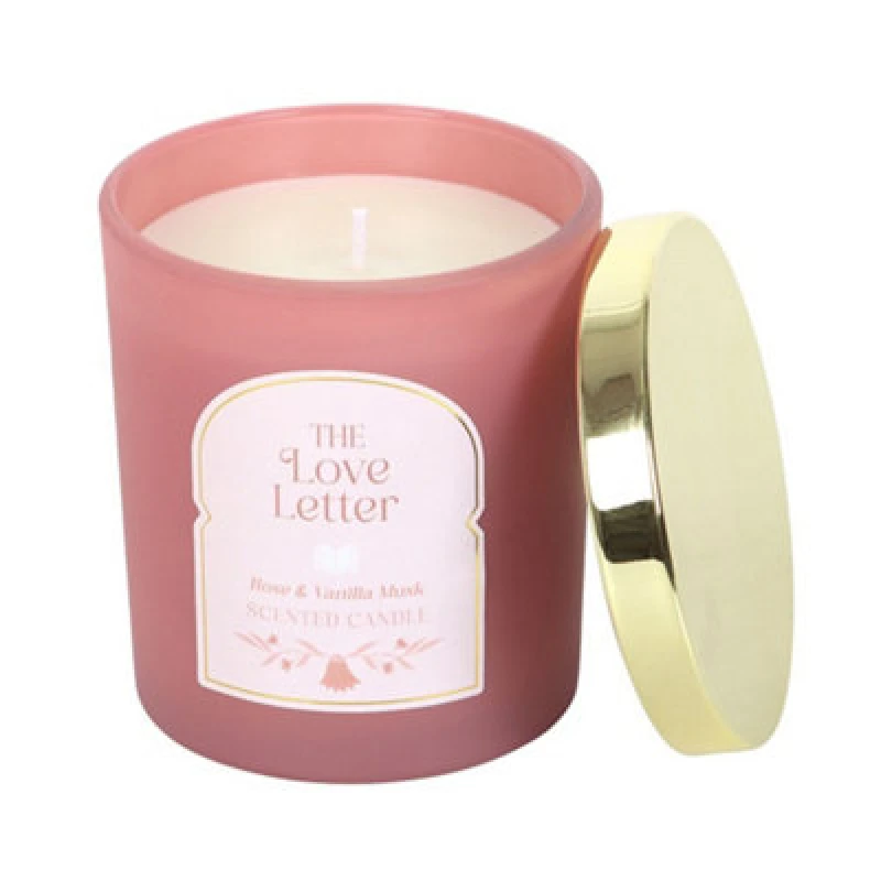 Image of Something Different Something Different The Love Letter Rose & Vanilla Musk Candle in Light Pink Light Pink One Size Unisex 5063852075690