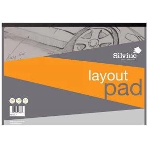Image of Silvine A3 Layout Pad Bank Paper Acid Free 50gsm 80 Sheets A3LP