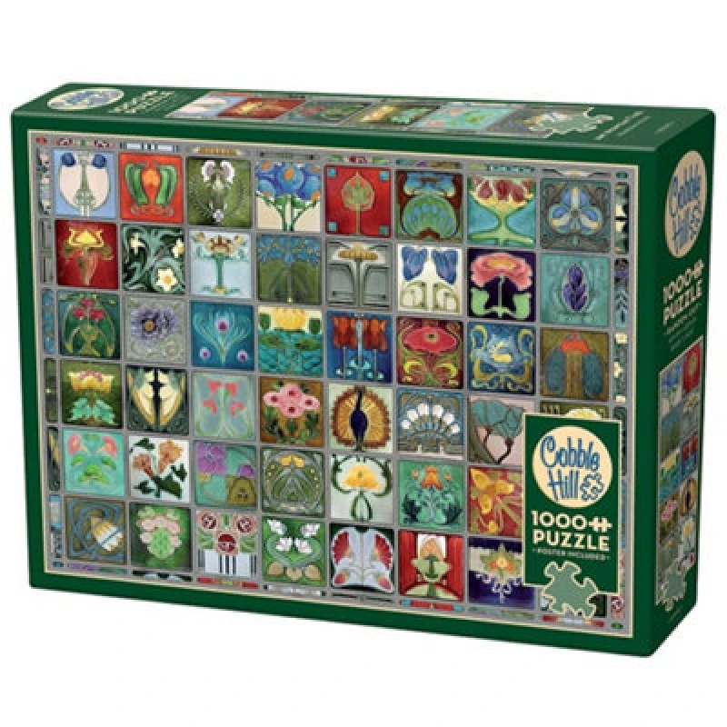 Image of Cheatwell Games Cheatwell Cobble Hill Art Nouveau Tiles 1000 Piece Puzzle