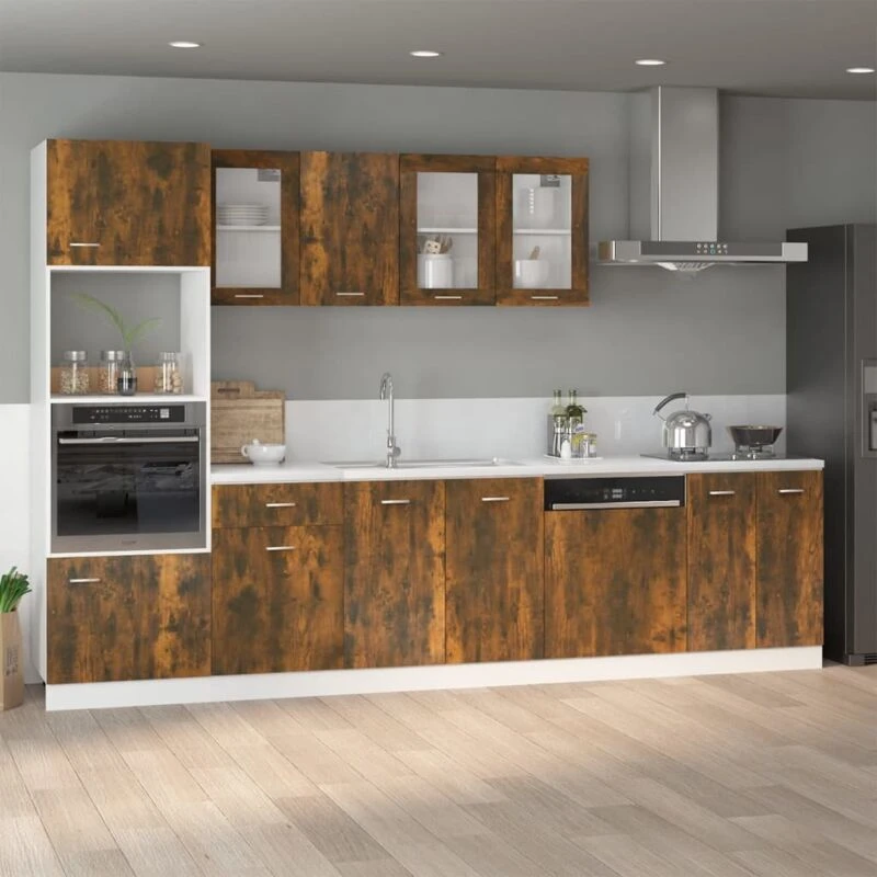 Image of VIDAXL Vidaxl - Sink Bottom Cabinet Lyon Smoked Oak 80x46x81.5cm Engineered Wood 8720286954720