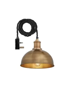 Image of Brooklyn Dome Pendant, 8 Inch, Brass, Brass Holder With Plug
