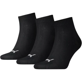 Image of Quarter Training Socks (3 Pairs) - 6-8 - Black - Puma