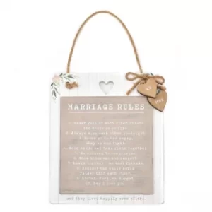 Image of Love Story Wooden Marriage Rules Plaque
