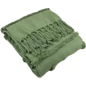 Image of Furn Jakarta Tufted Throw (One Size) (Moss Green)