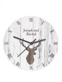 Image of Personalised Stag Wooden Clock