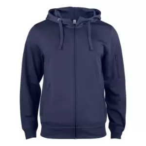 Image of Clique Mens Basic Active Full Zip Hoodie (M) (Dark Navy)