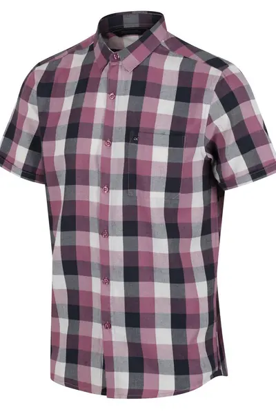 Image of Regatta Coolweave Cotton 'Ryker' Short Sleeve Shirt Mauve
