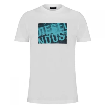 Image of Diesel Print Square T Shirt - White 100