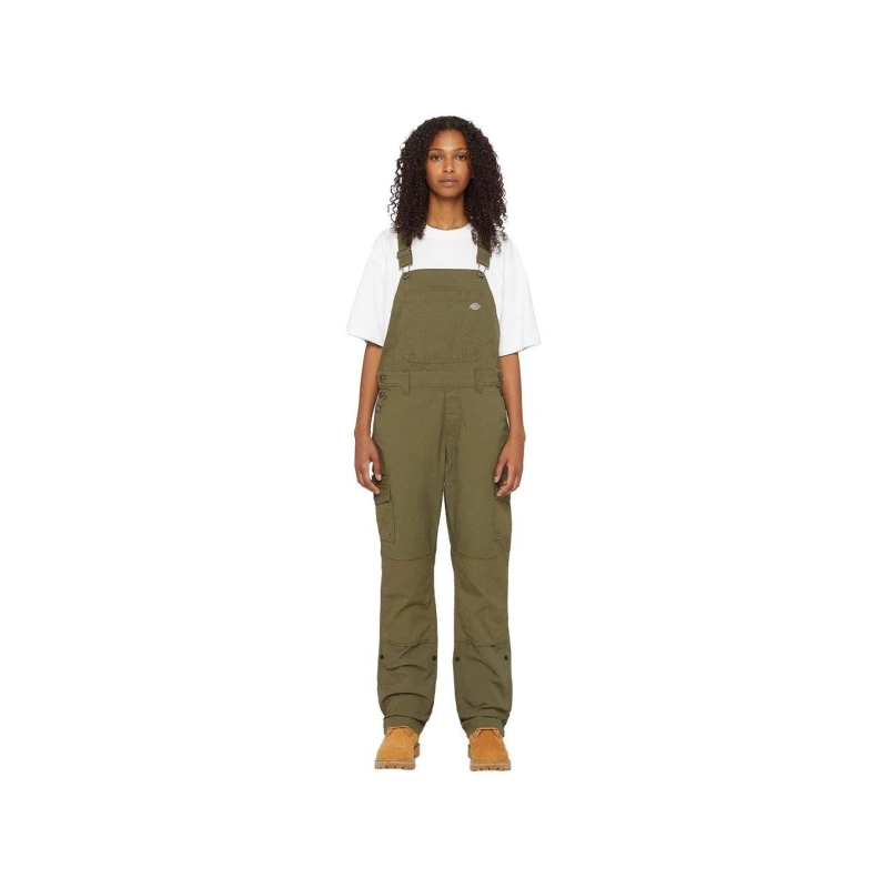 Image of Dickies Protective Bib - Rinsed Military Green Rinsed Military Green Lge