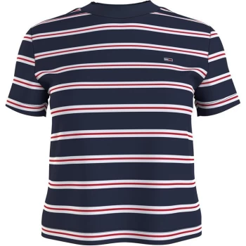 Image of Tommy Jeans Contrast T Shirt - Twilight Navy