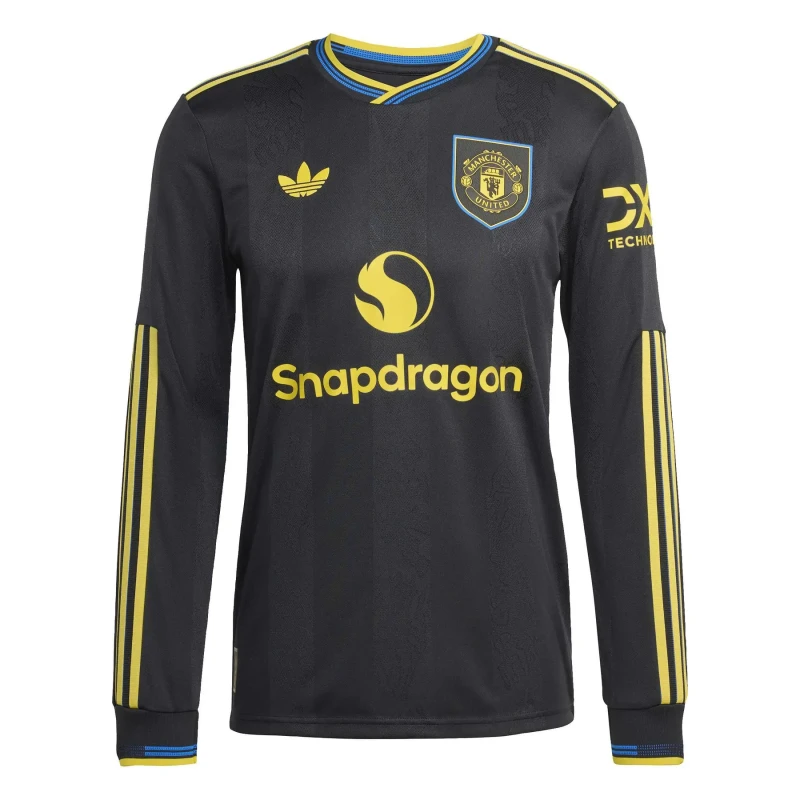 Image of Adidas Manchester United Long Sleeve Authentic Third Shirt 2025/26 Noir Male S JP3040