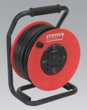 Image of Sealey CR25025 Cable Reel 50mtr 4 x 230V 2.5mm² Heavy-Duty Thermal Trip